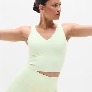 Athleta Transcend V-Neck Crop Sports Bra A-C Size Small Honeydew NWT Tank Top